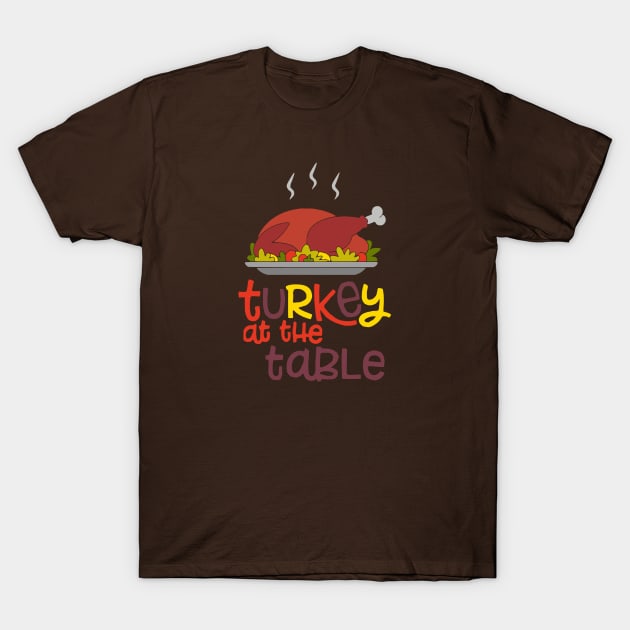 Turkey at the Table T-Shirt by Glenn Landas Digital Art